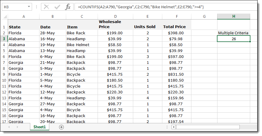 COUNTIFS - Excel's COUNTIF for Multiple Criteria