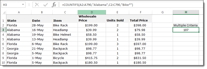 COUNTIFS - Excel's COUNTIF for Multiple Criteria - 2 Screenshot